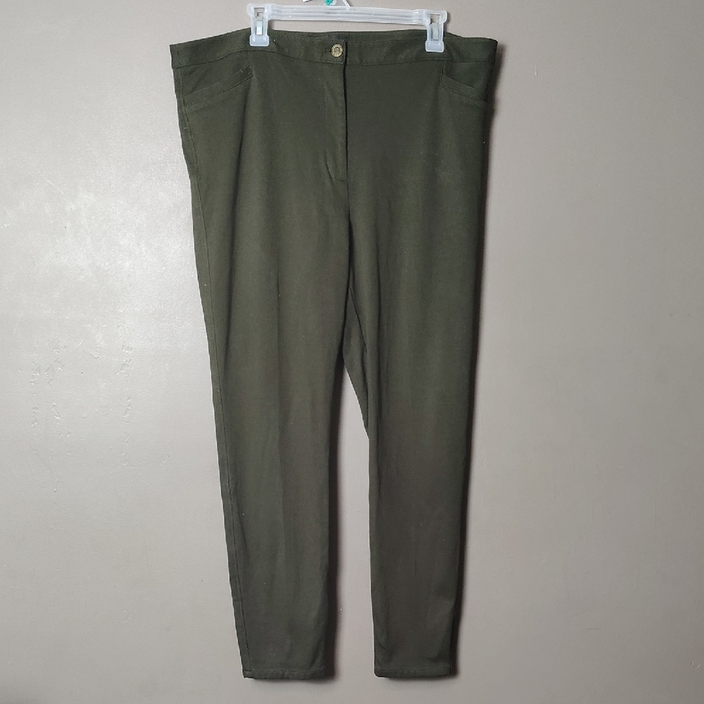 Talbot's Dark Green Skinny Ankle Pants Size 18